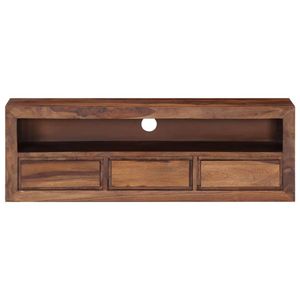 The Living Store Houten TV-kast - Sheeshamhout - 120x30x40 cm - Met 3 lades en 1 vak