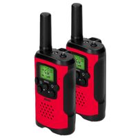 Walkie talkie set voor kinderen 2 stuks,tot 7 kilometer bereik Alecto FR115RD Rood-Zwart - thumbnail