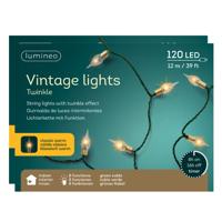 Lumineo Vintage kerstverlichting ? 120 led lampjes - 2x - klassiek warm wit ? 11,9 meter ? kunststof