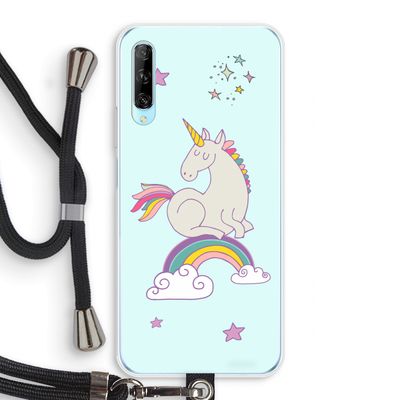 Regenboog eenhoorn: Huawei P Smart Pro Transparant Hoesje met koord