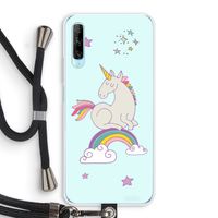 Regenboog eenhoorn: Huawei P Smart Pro Transparant Hoesje met koord