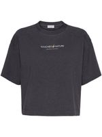 Brunello Cucinelli t-shirt en coton à logo imprimé - Noir