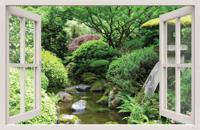 Raam Japanse tuin 140x90cm Tuindoek - Customize it