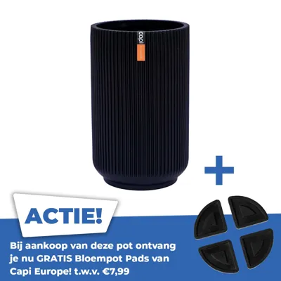 Vaas hoog groove d17h27 zwart Vaas hoog groove d17h27 zwart
