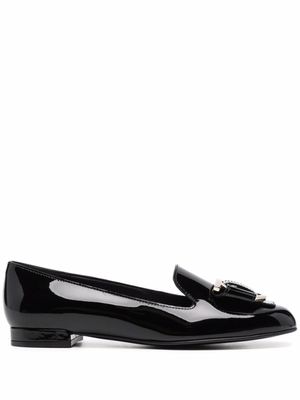 Ferragamo mocassins Gancini à détail de nœud - Noir