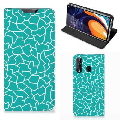 Samsung Galaxy A60 | Bookcase | Cracks Blue