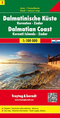 Wegenkaart - landkaart 1 Dalmatische Kust Zadar - Kornaten | Freytag & Berndt