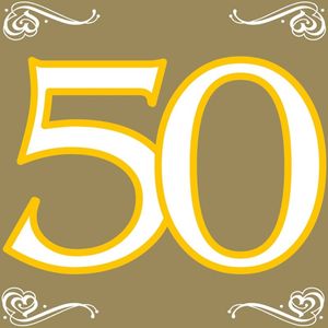 20x Vijftig/50 jaar feest servetten 33 x 33 cm verjaardag/jubileum - Feestservetten