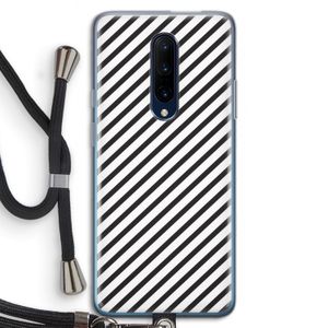 Strepen zwart-wit: OnePlus 7 Pro Transparant Hoesje met koord