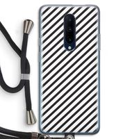 Strepen zwart-wit: OnePlus 7 Pro Transparant Hoesje met koord