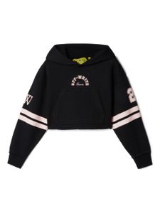 Off-White Kids Team 23 cropped cotton hoodie - Noir