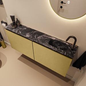 Toiletmeubel Mondiaz Ture Dlux | 120 cm | Meubelkleur Oro | Eden wastafel Lava Rechts | 1 kraangat