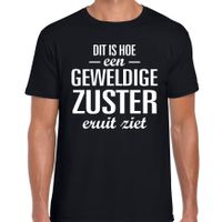 Dit is hoe een geweldige zuster eruit ziet cadeau t-shirt zwart heren