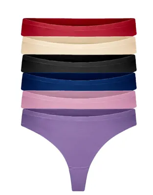 Gaubert 6-Pack Strings dames invisible - Onzichtbare dames strings - Naadloos - Multipack