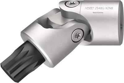HAZET Scharnierend dopsleutelbit 2548G-XZN8 · 1/4 inch (6,3 mm) vierkant hol · Binnenveeltandprofiel XZN · SW M8