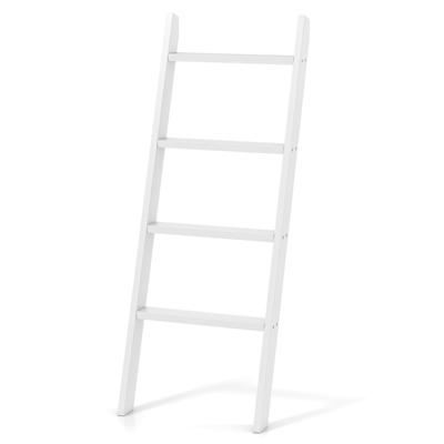 Vrijstaande Ladder voor de Badkamer Vloer Handdoekrek Modern Handdoekrek Verticaal 4-Laags Opbergrek Wit