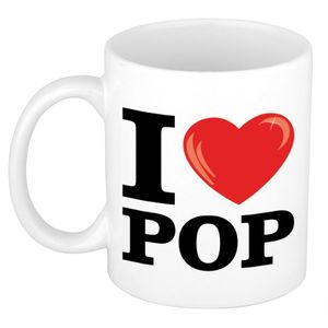 Cadeau I Love Pop muziek koffiemok / beker 300 ml   -
