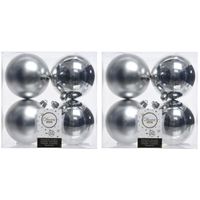 32x Zilveren kerstballen 10 cm kunststof mat/glans