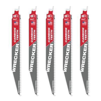 Milwaukee Multimateriaal: Zware WRECKER™ Carbide Getande Sloopbladen | TCT WRECKER 230mm x 6 Tpi | 5 pc - 48475542