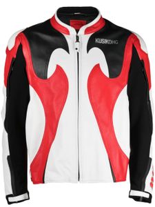KUSIKOHC veste en cuir à imprimé graphique - Rouge