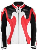 KUSIKOHC veste en cuir à imprimé graphique - Rouge