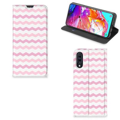 Samsung Galaxy A70 | Hoesje met Magneet | Waves Roze