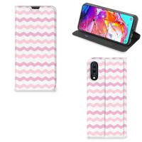 Samsung Galaxy A70 | Hoesje met Magneet | Waves Roze