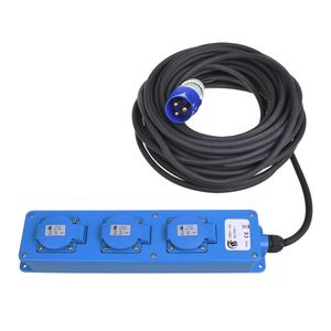 CEE 3-weg Schuko stekkerdoos 5M 373551