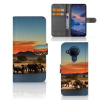 Nokia 5.4 | Telefoonhoesje | Met pasjeshouder | Olifanten