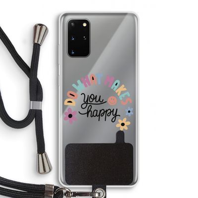 Happy days: Samsung Galaxy S20 Plus Transparant Hoesje met koord