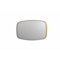 INK SP30 spiegel - 140x4x80cm contour in stalen kader incl indir LED - verwarming - color changing - dimbaar en schakelaar - geborsteld mat goud 8409772