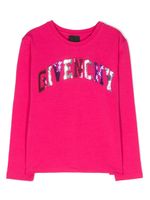 Givenchy Kids t-shirt à logo orné de sequins - Rose