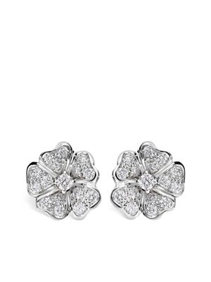 LEO PIZZO boucles d'oreilles Flora en or blanc 18ct serties de diamants - Argent