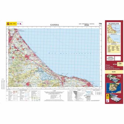 Topografische kaart 796 MT50 Gandía | CNIG - Instituto Geográfico Nacional1
