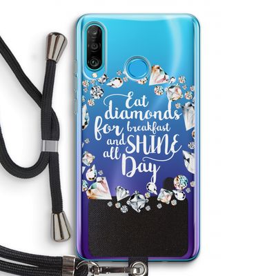 Diamonds: Huawei P30 Lite Transparant Hoesje met koord