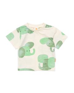 HEMA Newborn Baby T-shirt Olifant Gebroken Wit (gebroken wit)