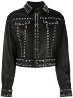 Philipp Plein veste de moto classique - Noir