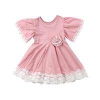 Meisjes Lace prinses jurk Trompetmouw driedimensionale bloem jurk Kid grootte: 80cm (roze) Meisjes Lace prinses jurk Trompetmouw driedimensionale bloem jurk Kid grootte: 80cm (roze)