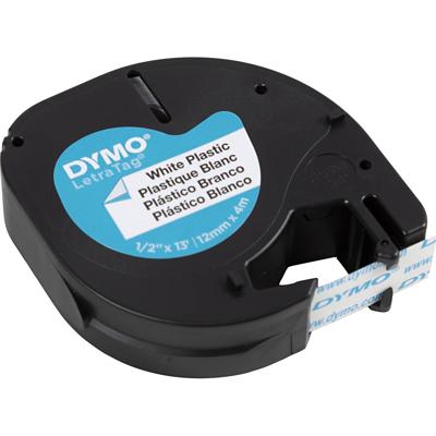 Plastic Tape, L: 4 M, B: 12 mm, wit, 4 m/ 1 rol