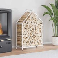 Brandhoutrek 60x25x90 cm koudgewalst staal wit