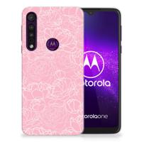 Motorola One Macro | TPU Case | White Flowers