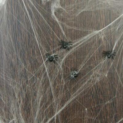Decoratie spinnenweb zakjes - 3x zakjes - 20 gram - Halloween/Horror - feestartikelen/versieringen