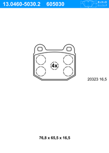 Remblokkenset, schijfrem ATE, u.a. für Opel, Vauxhall