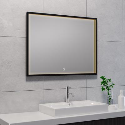 Wiesbaden Avi LED Badkamerspiegel 80x60cm - Dimbaar & Spiegelverwarming - Mat Zwart