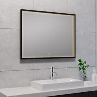 Wiesbaden Avi LED Badkamerspiegel 80x60cm - Dimbaar & Spiegelverwarming - Mat Zwart