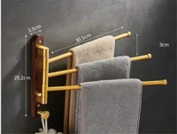 Handdoekrek | Hout & Geborsteld Goud | <50 cm | Vouwbaar & Verplaatsbaar