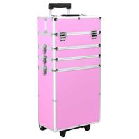 VidaXL Make-up trolley aluminium roze