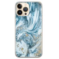 iPhone 13 Pro Max siliconen hoesje - Marble sea