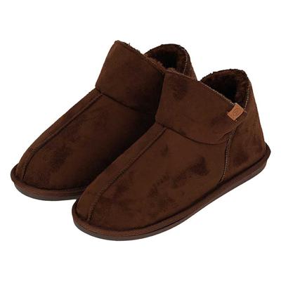 Apollo heren sloffen - instappers - bruin - suede look - hoog model - pantoffels - harde zool