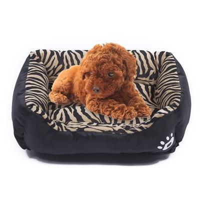 Dierlijke graan vier seizoenen echte warme huisdier hond kennel mat maat: L 66 × 50 × 14cm (zwart)